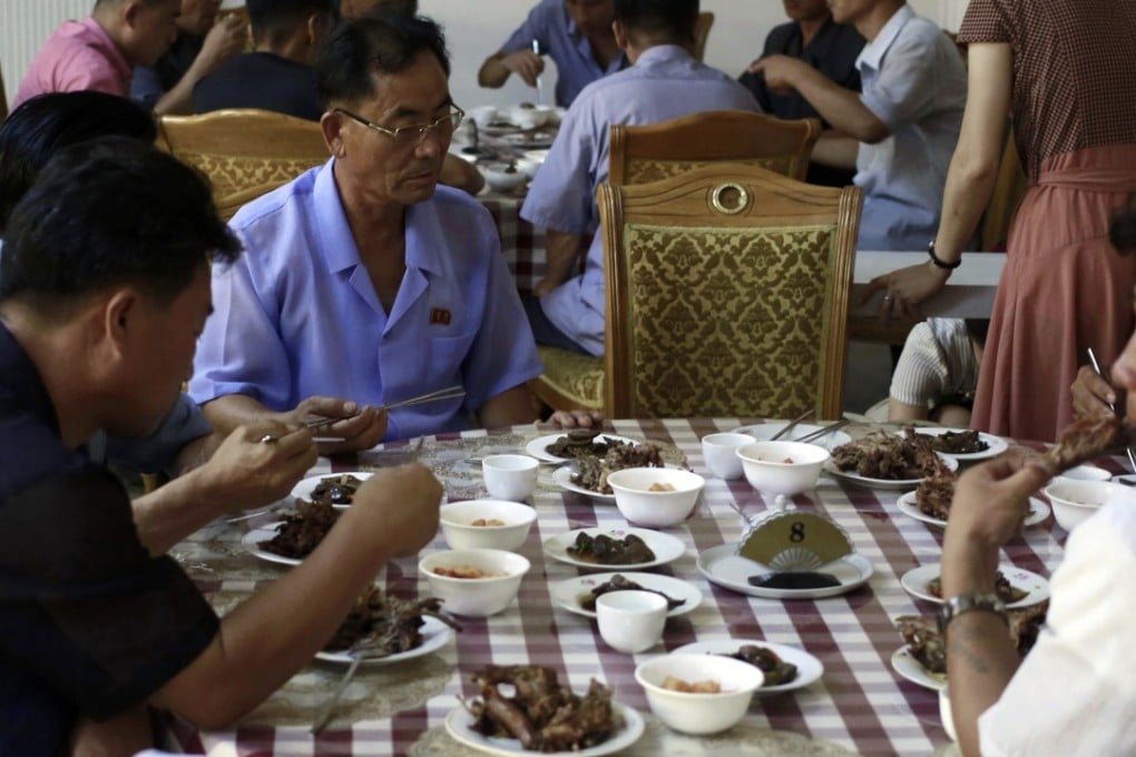 Dog meat served at House of Sweet Meat in Pyongyang. Photo: AP