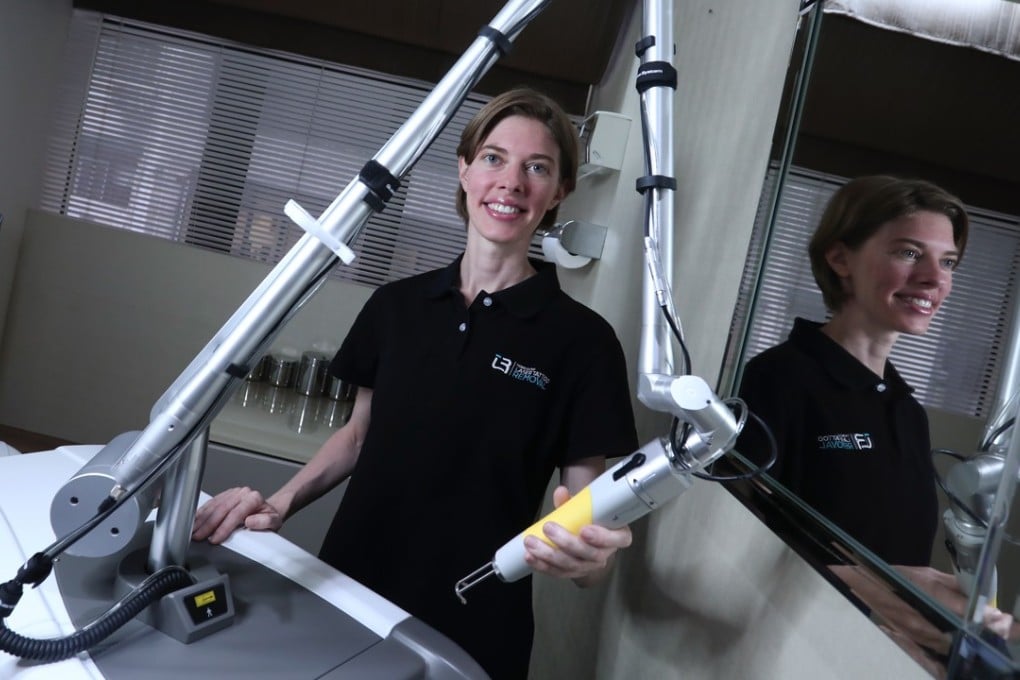 Tattoo removal specialist Denise Winter at her Hong Kong Laser Tattoo Removal Clinic in Sheung Wan. Photo: Jonathan Wong