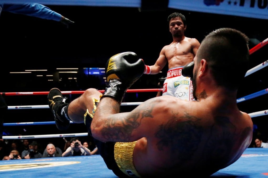 Manny Pacquiao floors Lucas Matthysse in Kuala Lumpur. Photo: Reuters