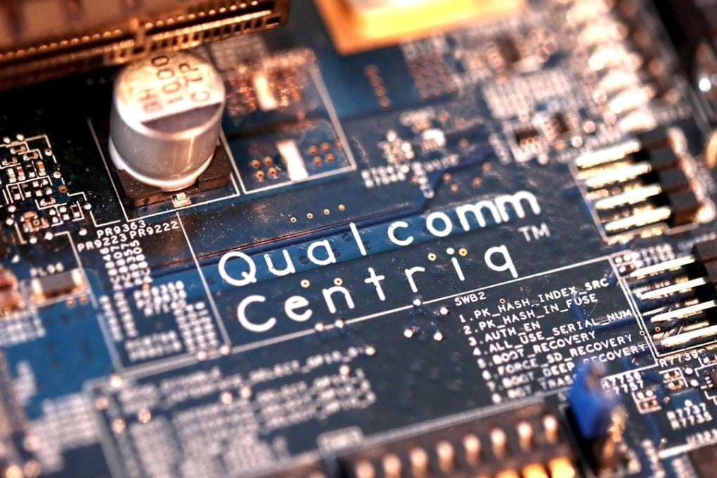 A Qualcomm motherboard on display at a trade show in February. Photo: Bloomberg