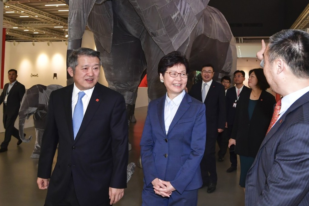 Carrie Lam at the Guardian Art Centre in Beijing on Friday. Photo: Information Services Department