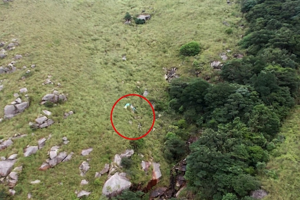 The paraglider wreckage was found 500m south of Sunset Peak. Photo: Government Flying Service