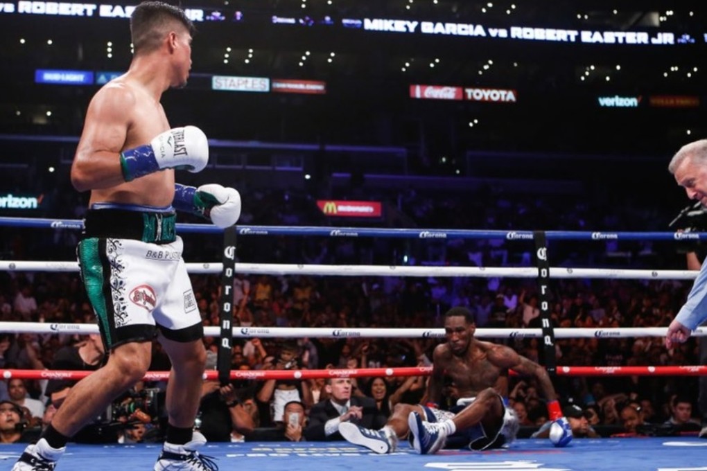 Mikey Garcia put Robert Easter Jnr down in the third round on his way to a unanimous win. Photos: Twitter