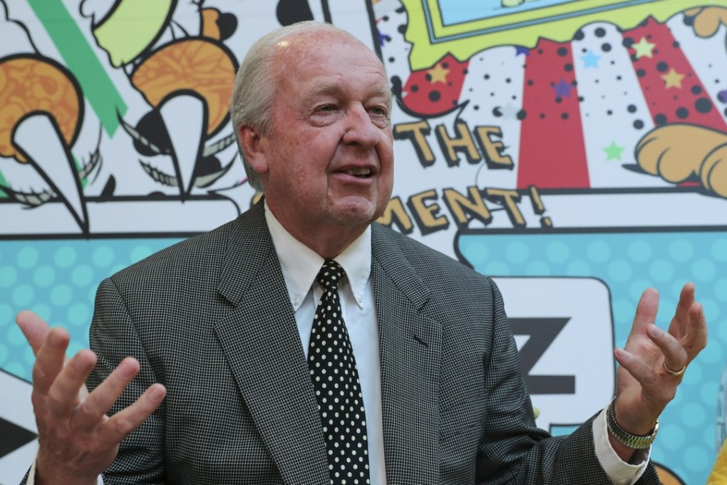 Garfield creator Jim Davis at an exhibition honouring his cartoon cat in Elements mall, Tsim Sha Tsui. Picture: K.Y. Cheng