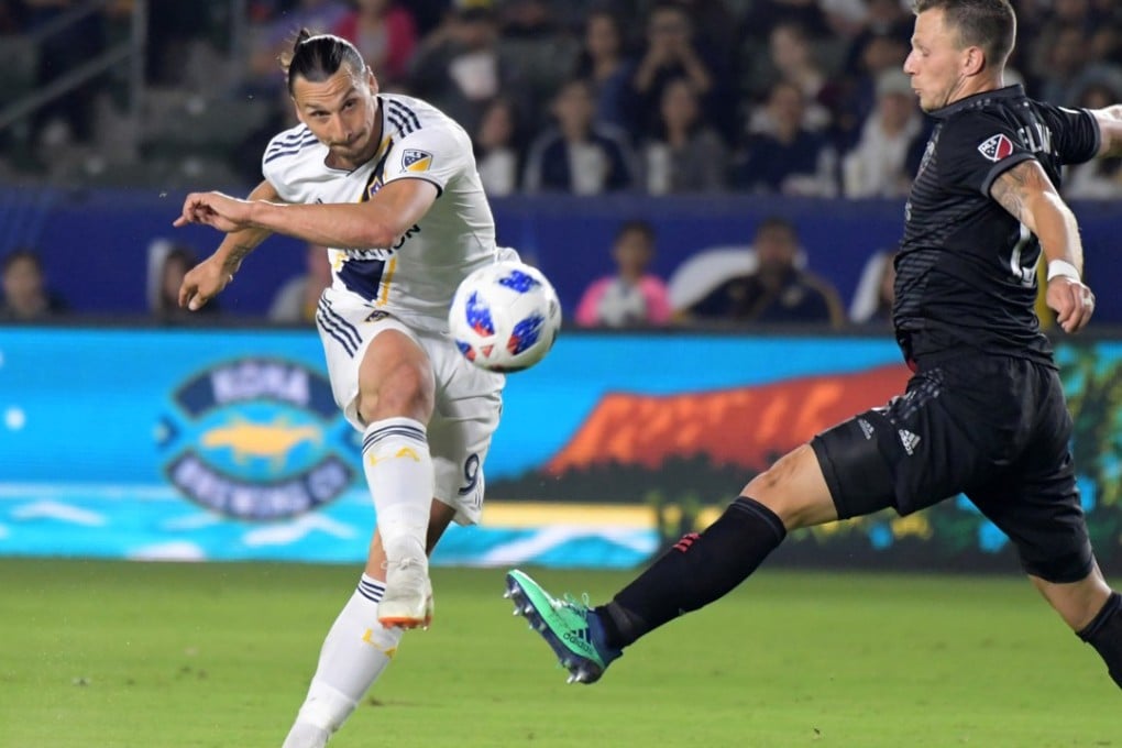 LA Galaxy forward Zlatan Ibrahimovic registered his first MLS hat-trick against Orlando City on Sunday night. Photo: USA Today