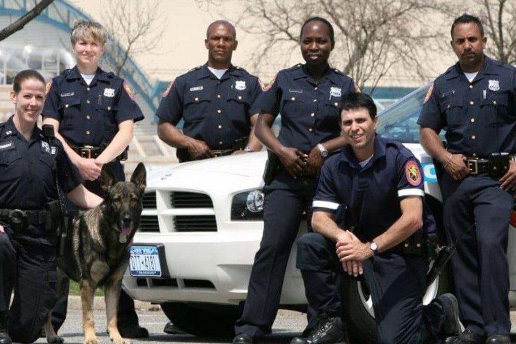 Officers with New York state's Nassau County Police Department pose for a promotional picture. There is no suggestion of wrongdoing or discriminatory behaviour by any of the pictured officers. Photo: Nassau County PD