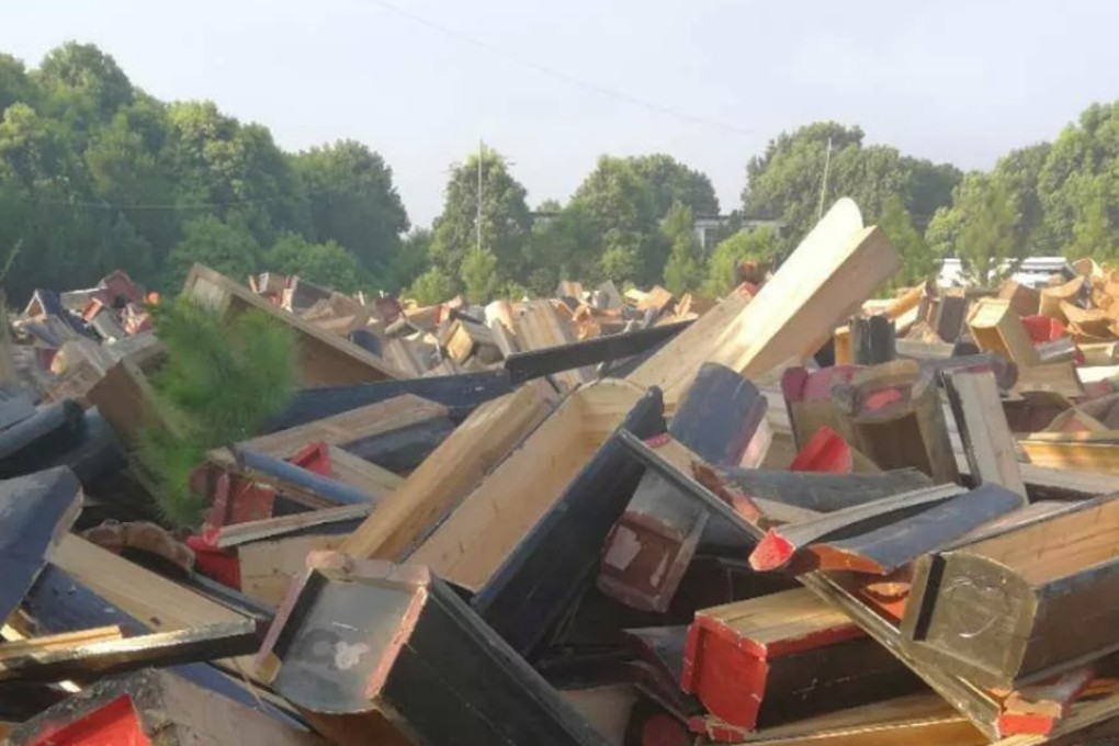 Under a “zero burial” policy introduced about six months ago, Chinese officials have seized or destroyed coffins that many poor families have spent their lives saving up to buy. Photo: Handout