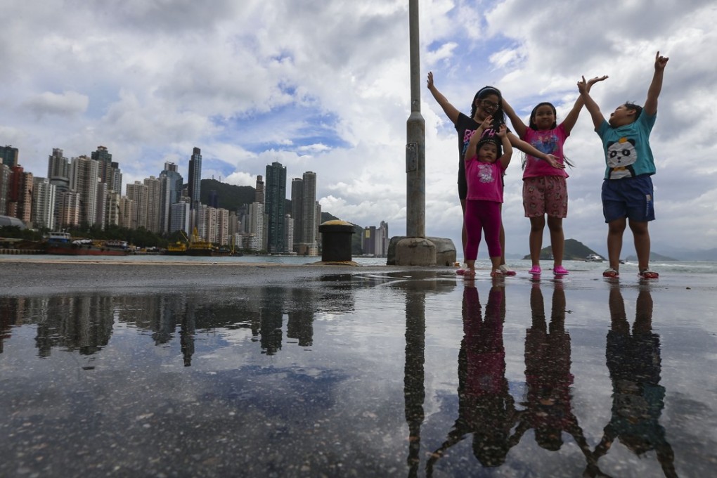 Typhoon season is fun for some in Hong Kong. Photo: Dickson Lee