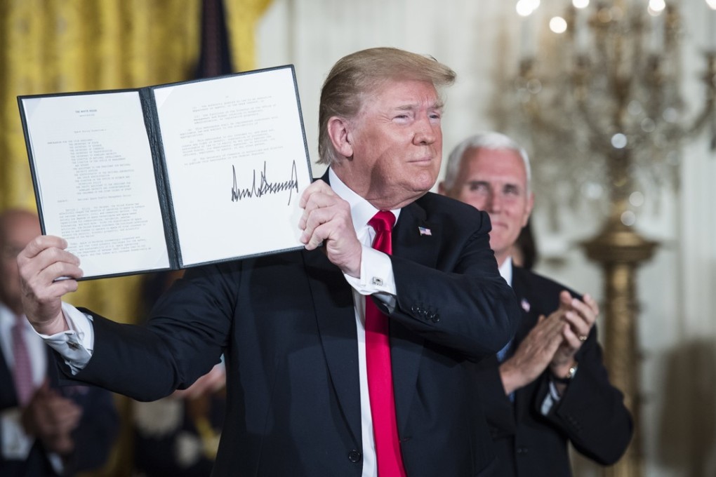 File photo of US President Donald Trump after signing a Space Policy Directive at the White House. Photo: Washington Post