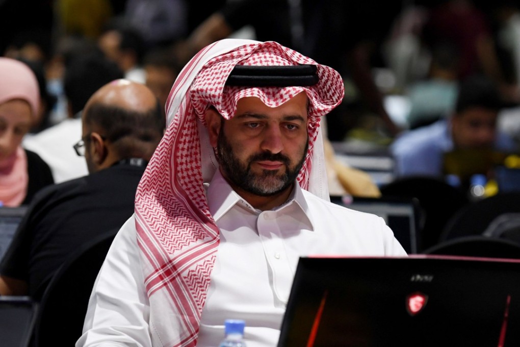 Participants including Saudi women attend a hackathon in Jeddah. Photo: AFP