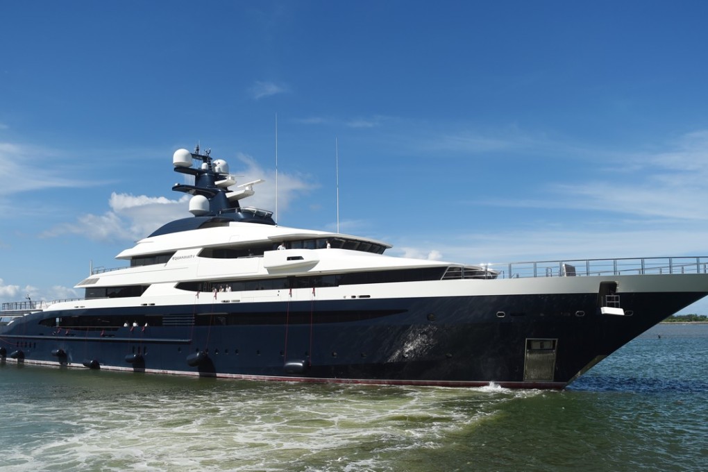 The Cayman Island-registered vessel Equanimity, which is reportedly worth some US$250 million and is owned by Jho Low, a former unofficial adviser to the Malaysian fund 1MDB. Photo: AFP