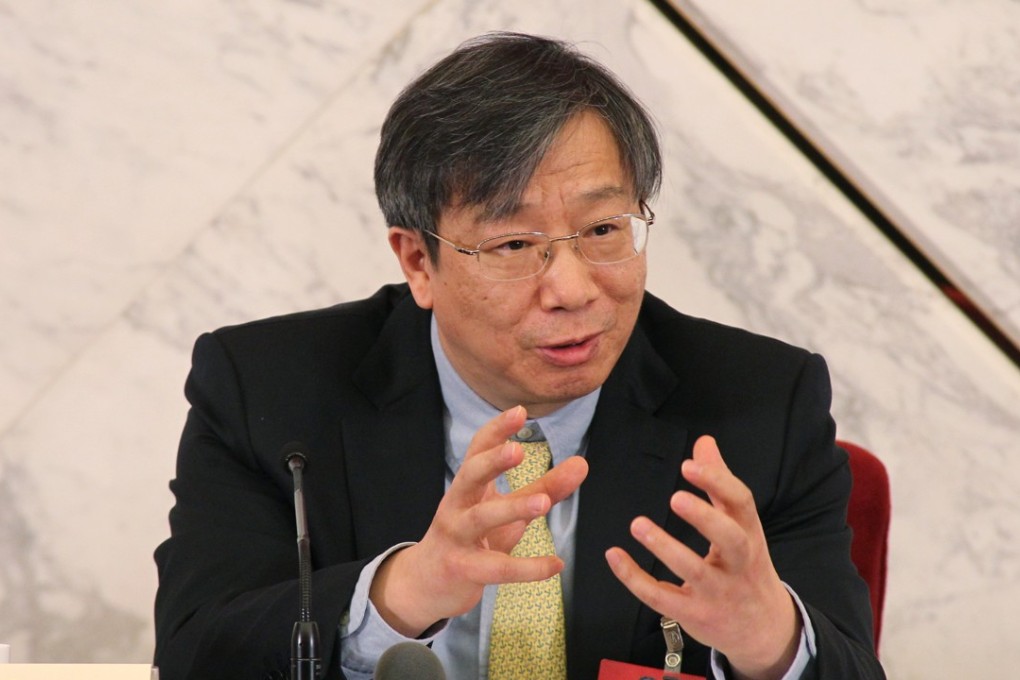 Yi Gang, then vice governor of the People’s Bank of China, speaking on March 6, 2016 at the Great Hall of the People in Beijing before his promotion to the top job in charge of China’s monetary policy.Photo: SCMP/Simon Song