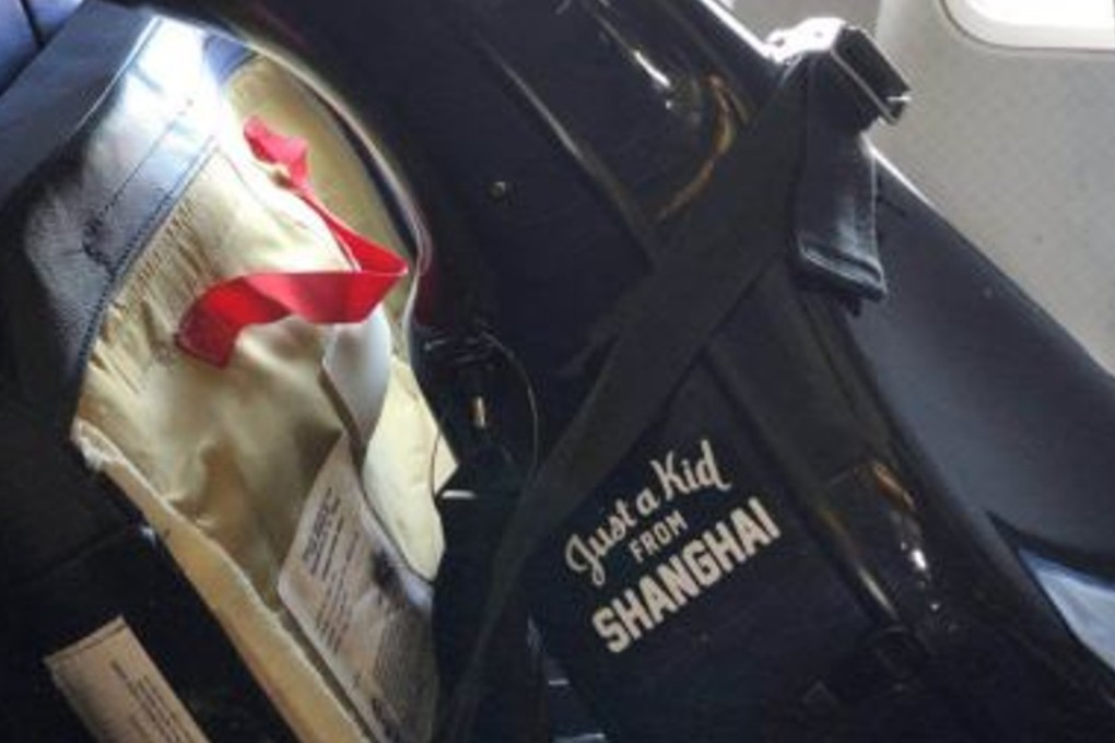 Hu’s husband bought two tickets so she could put the cello in the seat next to her. Photo: Facebook