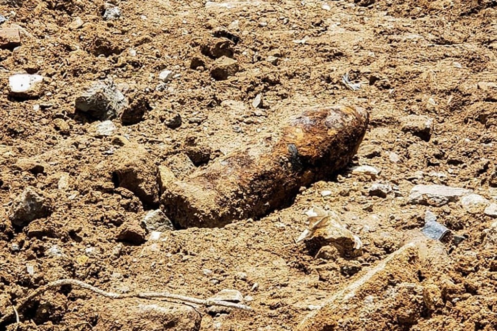 The object was discovered at a rubbish dump off Wan Po Road in Tseung Kwan O shortly before noon, according to police. Photo: Handout