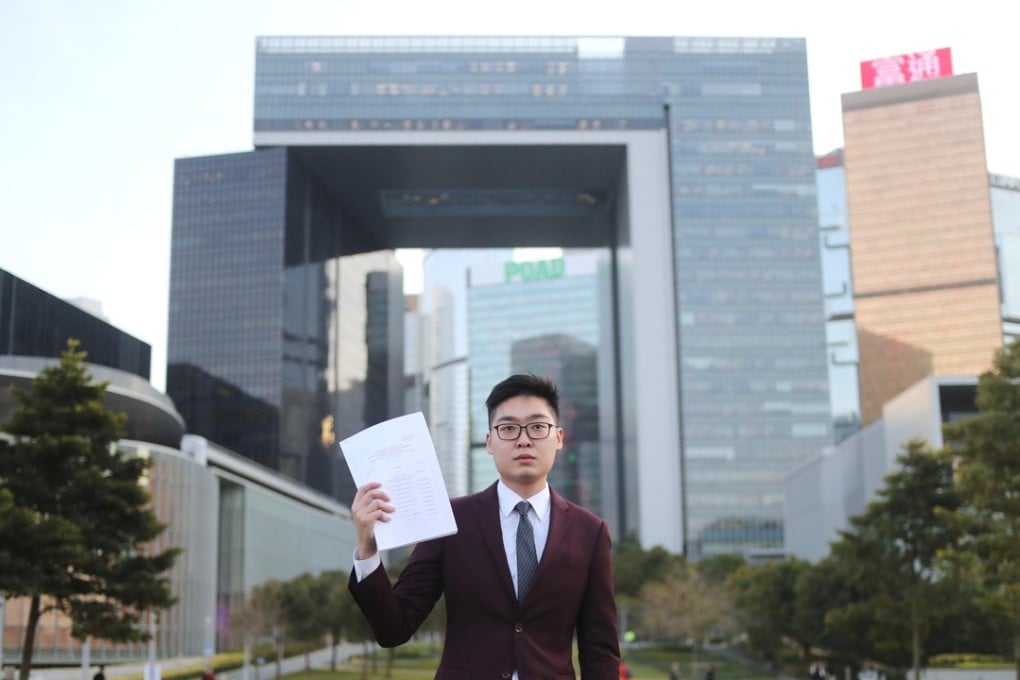 Hong Kong National Party convenor Andy Chan at Tamar Park, in Admiralty in February 2018. Chan was among several aspirants barred from running in the 2016 Legislative Council election. Photo: Winson Wong