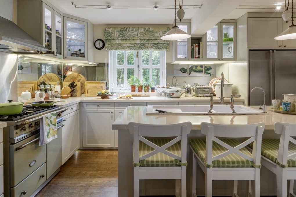 The kitchen of Mary McBain's Lantau Island home evokes British country-chic. Photography: Steven Ko. Styling: David Roden