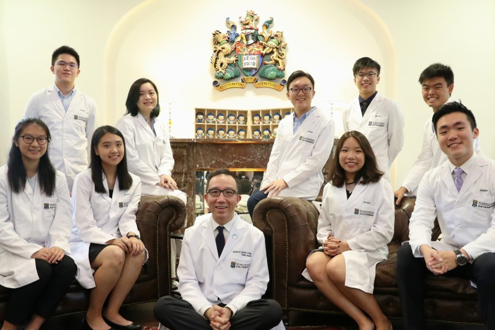 Thomas Wong (back row, third from right) and others who will study medicine at HKU. Photo: K.Y. Cheng