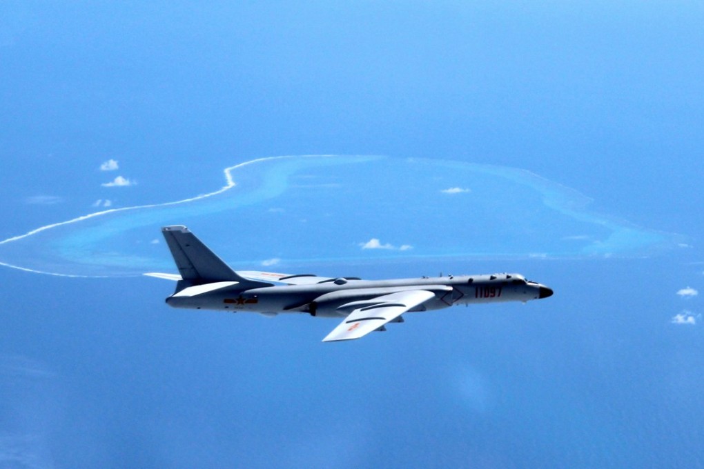 A Chinese H-6K bomber patrols the islands and reefs in the South China Sea. China and the Association of Southeast Asian Nations have agreed on a draft code of conduct that will lay the foundation for negotiations over the disputed South China Sea. Photo: Xinhua via AP