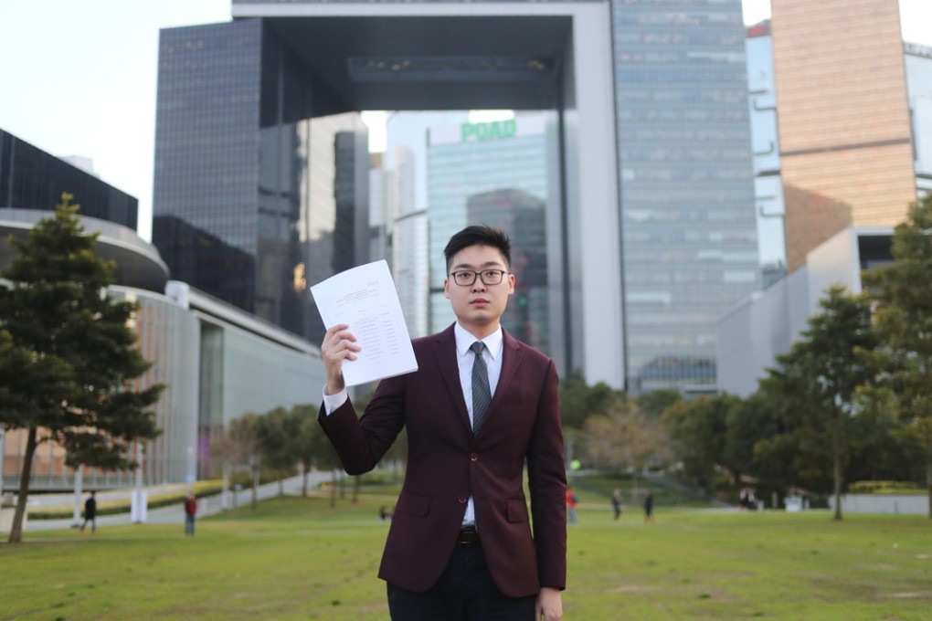Convenor of the Hong Kong National Party Andy Chan Ho-tin poses for a portrait at Tamar Park. Chan was disqualified from running in the Legislative Council elections in 2016 and the government has recently sought to ban his party. Photo: Winson Wong