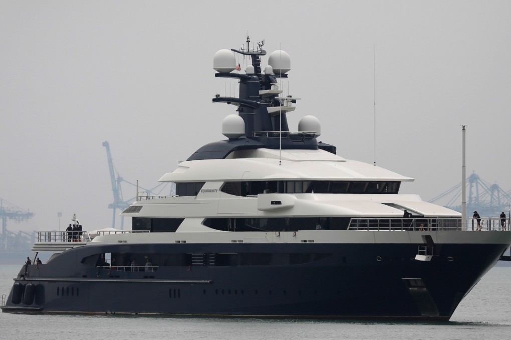 Equanimity, the luxury US$250 million yacht that belonged to Jho Low, a flamboyant international financier who allegedly played a central role in the 1MDB controversy that has engulfed Malaysian former prime minister Najib Razak. Photo: AFP