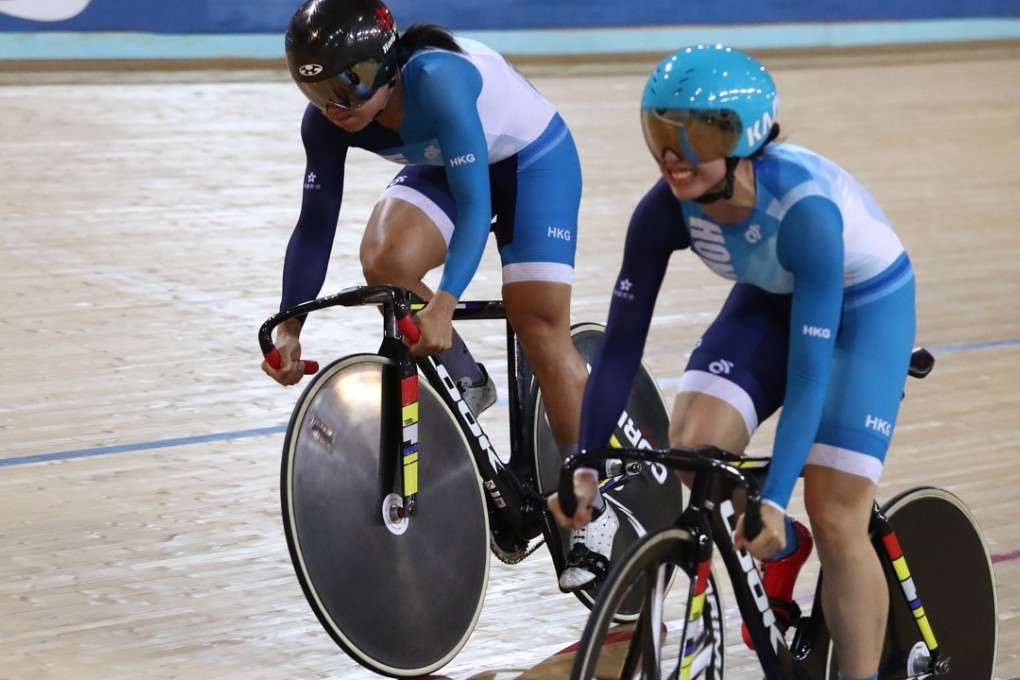 Sarah Lee and Vivian Ma go up against each other at the Hong Kong Velodrome in Tseung Kwan O. Photo: Nora Tam