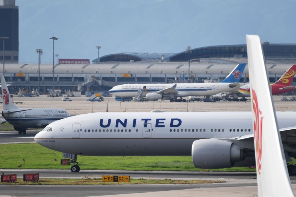 A United Airlines plane at Beijing airport. Photo: AFP