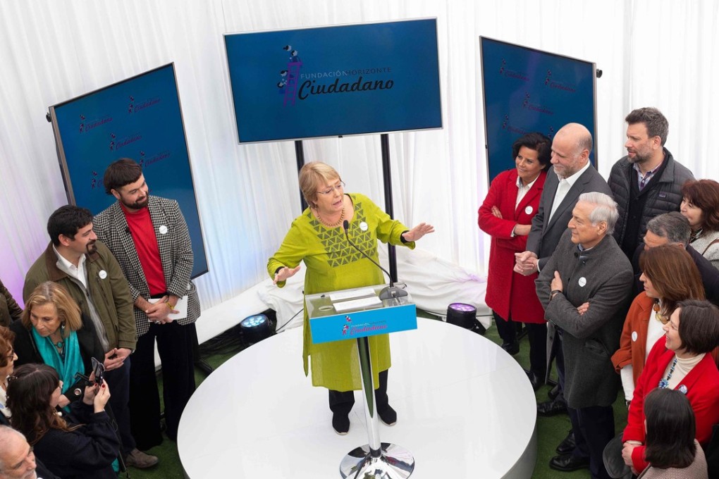 Former Chilean president Michelle Bachelet delivers a speech during the inauguration of her Horizonte Ciudadano Foundation in Santiago, on August 2, 2018. The foundation will offer a space for dialogue on issues such as human rights, gender, health, children, environment, science and decentralisation. Photo: Agence France-Presse