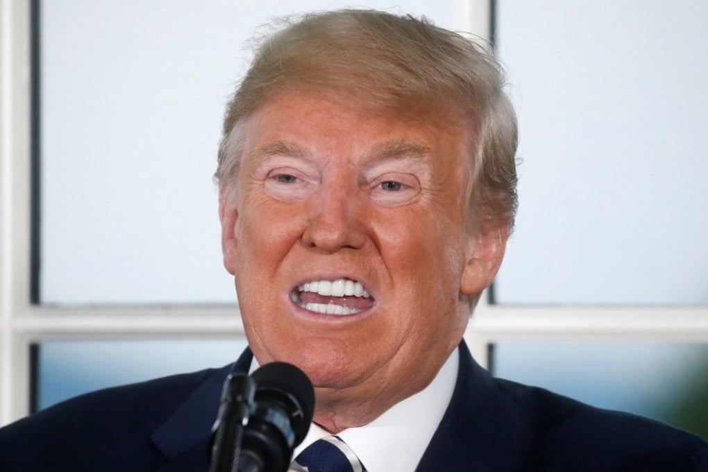 US President Donald Trump speaks at a dinner with business leaders at Trump National Golf Club in Bedminster, New Jersey on August 7. Trump has been eager to take credit for a torrent of good news on the US economic front. Photo: Reuters