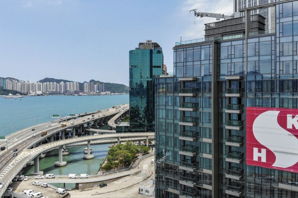 An aerial view of the Victoria Harbour residential property project developed by Sun Hung Kai Properties. Photo: Roy Issa