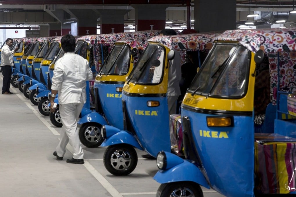 Autorickshaws outside the Ikea retail store. Photo: Bloomberg