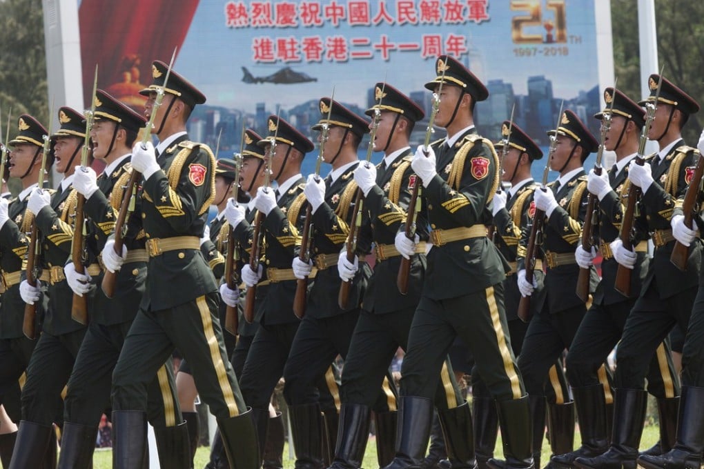 The thought of uniformed soldiers freely roaming the city streets may still cause unease among Hongkongers. Photo: EPA-EFE
