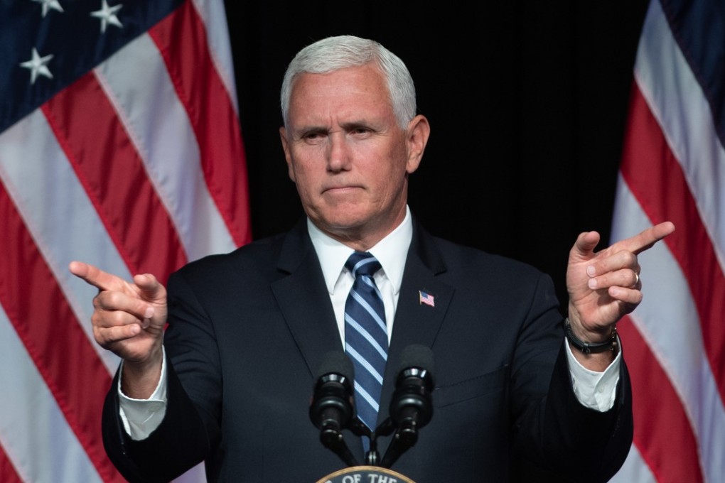 US vice-president Mike Pence speaks about the proposed creation of a new branch of the military, Space Force, at the Pentagon in Washington on Thursday. Photo: AFP