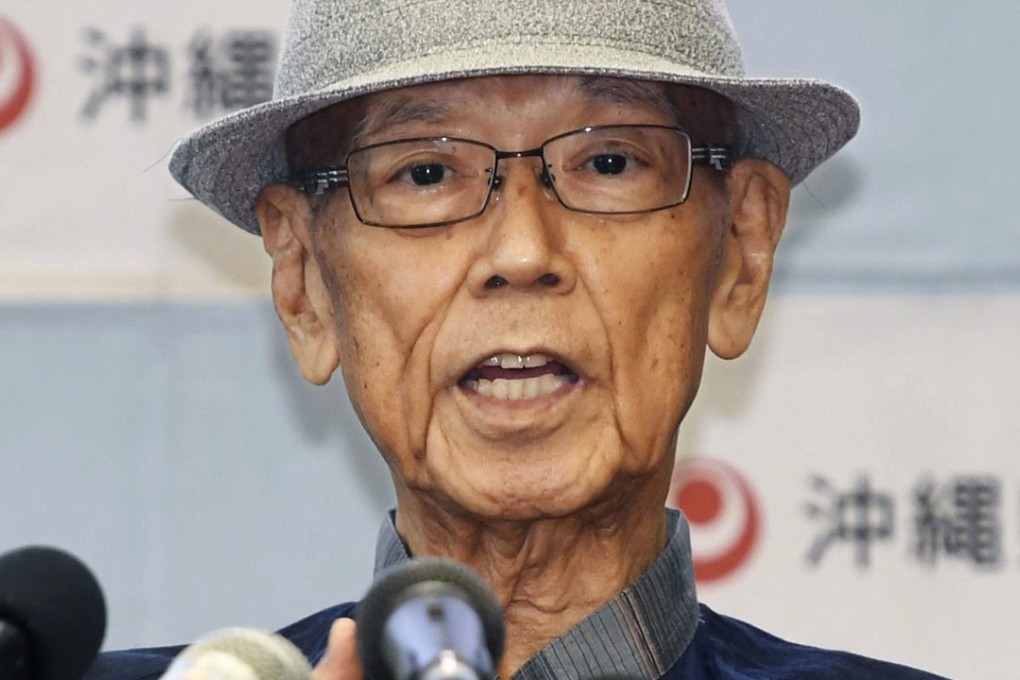 Late Okinawa governor Takeshi Onaga. Photo: Kyodo/AP
