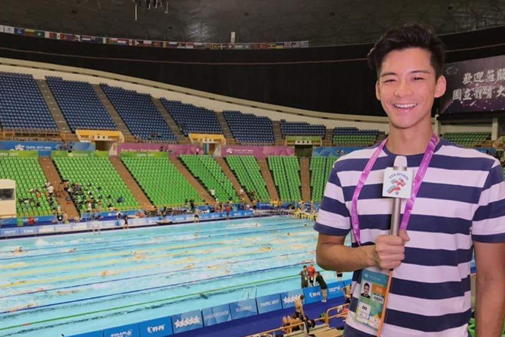 Dickson Yu reports for TVB Sport News. Photo: Facebook