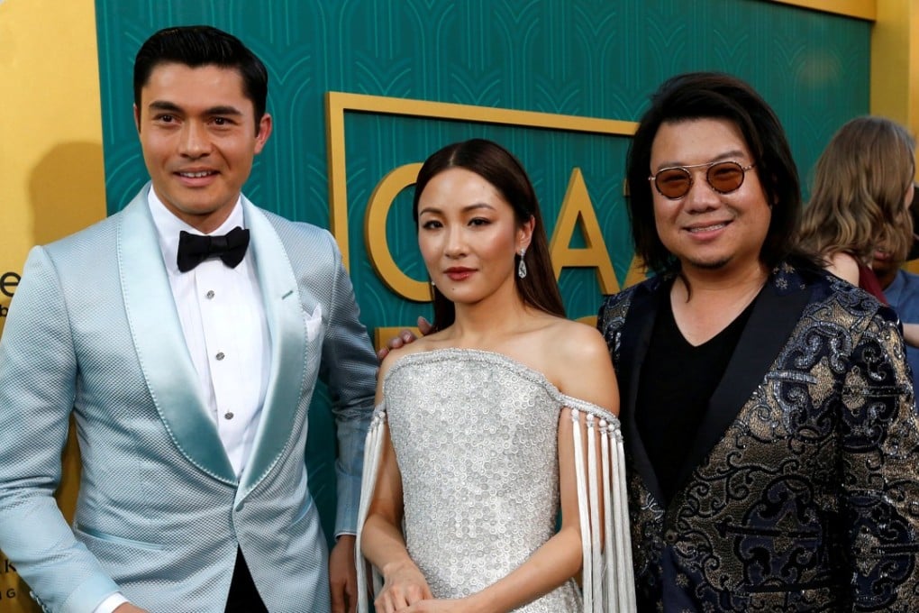 From left: cast members Henry Golding, Constance Wu and author Kevin Kwan. Photo: Reuters