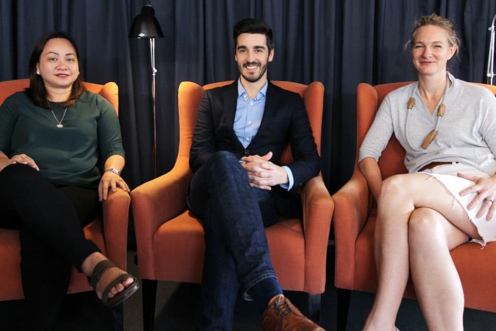 Joy Tadios-Arenas, Jared King and Rochelle Le Pine of Lender Friend. Photo: Roy Issa