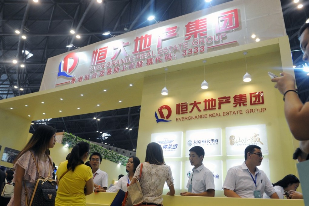 Mainland property stocks, including China Evergrande Group, got a further boost last week when two state-owned banks in Shanghai lowered their first-home mortgage rates to help prop up the property market. Photo: Imaginechina