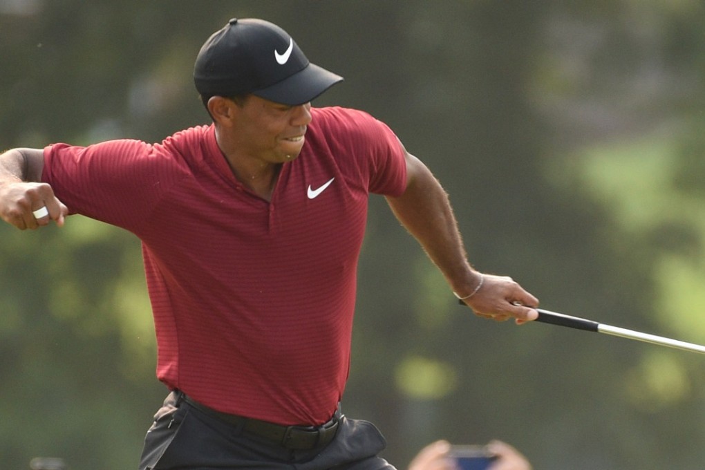 Tiger Woods celebrates during the PGA Championship. Photo: USA Today Sports