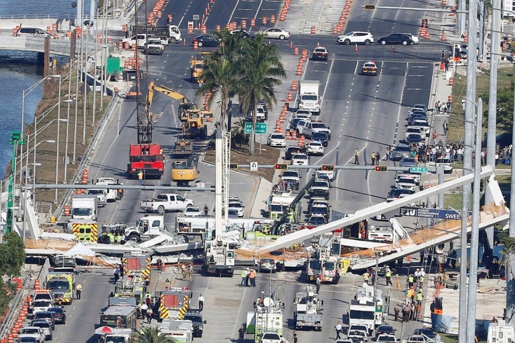 In March 2018, six people died in Miami after a pedestrian bridge collapsed on top of a number of vehicles on the street below. File photo: Reuters