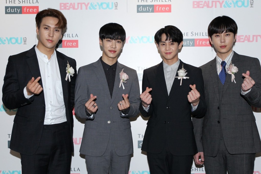 Members of the K-pop boy band Highlight strike a pose at the Hong Kong International Airport, where they gave a mini-concert, in June. Many Hong Kong teenagers are ardent K-pop fans. Photo: Roy Issa