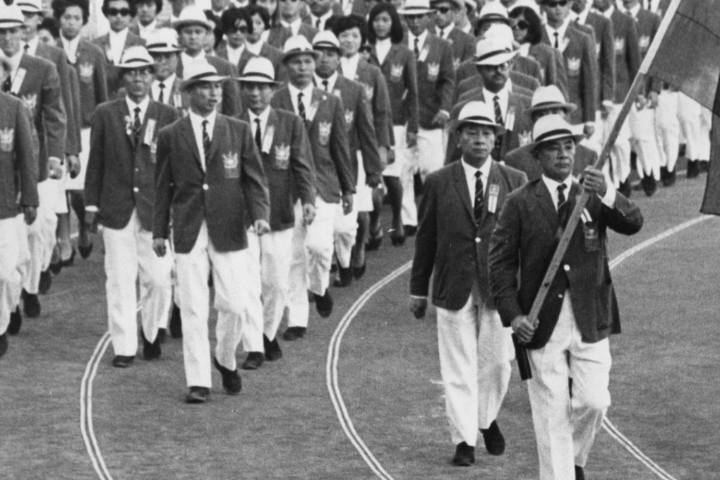 Hong Kong athletes march into the stadium for the opening ceremony of the 1966 Asian Games in Bangkok. Photo: UPI