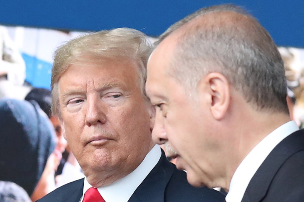 US President Donald J. Trump and Turkish President Recep Tayyip Erdogan at Nato headquarters in Brussels in July. Photo: EPA-EFE