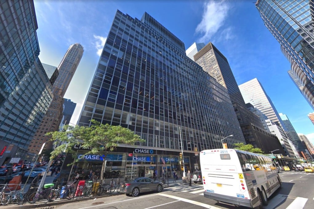 The building at 850 Third Avenue in Manhattan is home to both the New York headquarters of the Chinese conglomerate HNA and the police precinct station house tasked with taking care of Trump Tower, US President Donald Trump's residence, a short walk away. Photo: Google Street View
