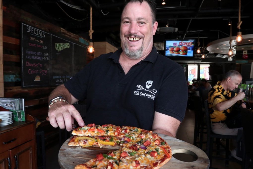 Gary Stokes at his restaurant Hemingway’s in Discovery Bay, Hong Kong. He has changed the menu to vegan. Photo: Jonathan Wong