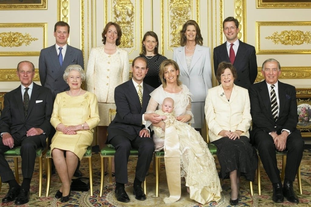 Lord Ivar Mountbatten (back left) with members of the British royal family, including Queen Elizabeth (front, second left), Philip, the Duke of Edinburgh (front left), and their son Prince Edward, Earl of Wessez, and wife Sophie, Countess of Wessex (front, centre). The photo was taken in 2004 to mark the christening of Lady Louise, Edward and Sophie's daughter. Mountbatten is Lady Louise's godfather. Photo: HRH Countess of Wessex