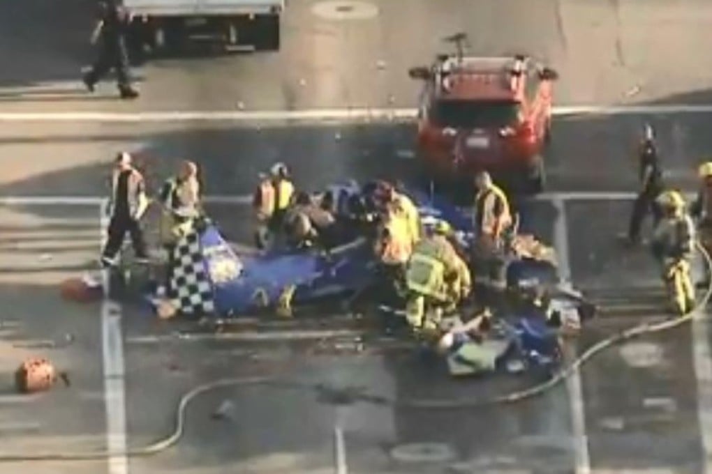 Plane crashes in roadway near in Phoenix, Arizona.