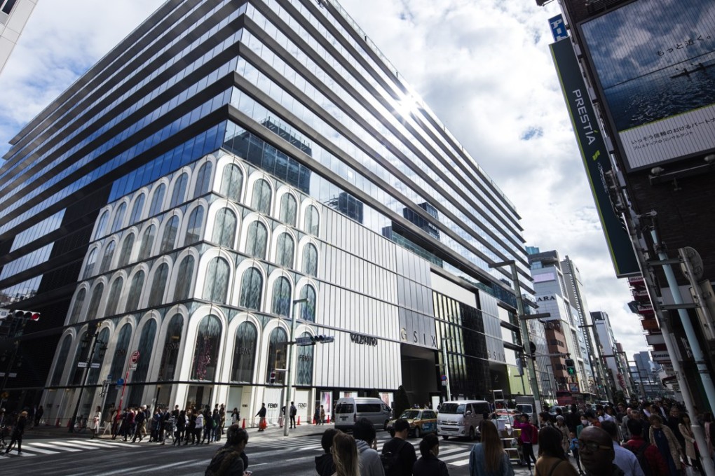 Exterior of the Ginza Six luxury shopping complex in Tokyo, where the tax-free counter is nearly always busy with Chinese customers.