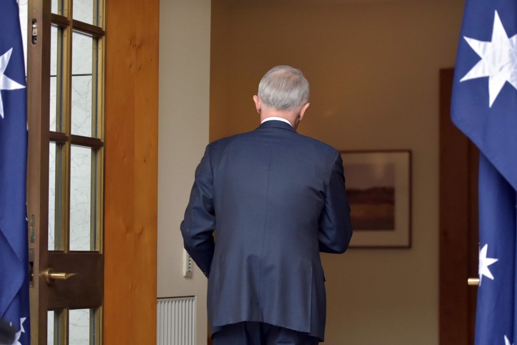 Australia's Prime Minister Malcolm Turnbull leaves a press conference at Parliament House in Canberra. Photo: AFP