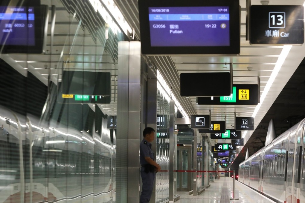 The 26km section of the HK$84.4 billion (US$10.7 billion) Guangzhou-Shenzhen-Hong Kong Express Rail Link has been mired in controversy over the joint checkpoint, under which mainland Chinese officials will exercise almost full jurisdiction in part of the city terminus. Photo: Sam Tsang