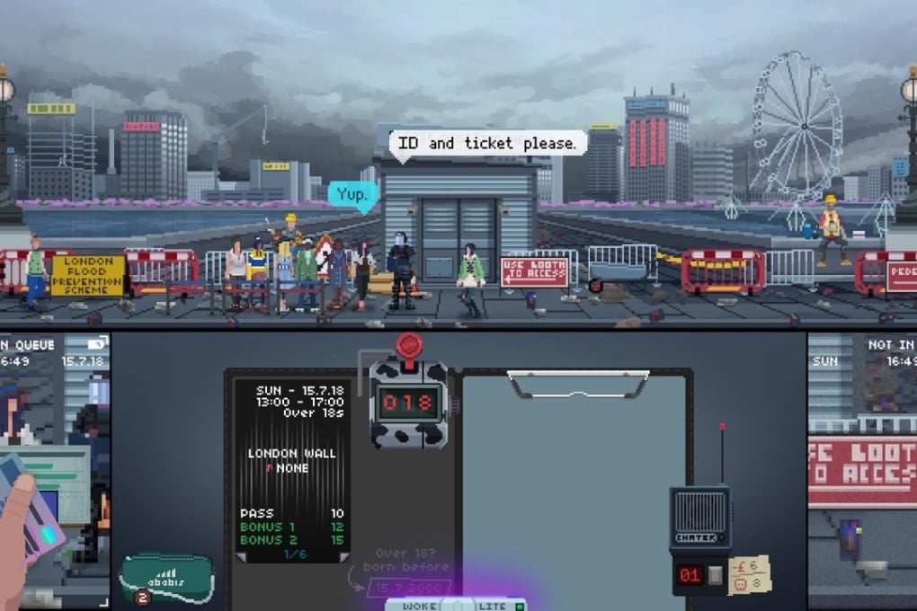 In the video game Not Tonight, set in a bleak post-Brexit Britain, gamers play the role of a nightclub doorman who has recently lost his British nationality and is forced to do odd jobs to meet the demands of an authoritarian government. Photo: PanicBarn
